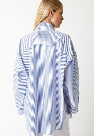 Ally Oversized Stripe Button Down Top