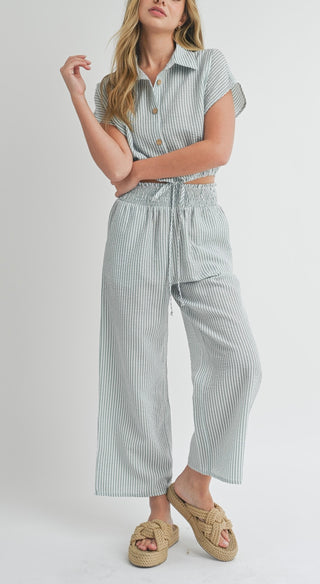 Andy Striped Smocked Pant