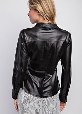 Girls Night Out Faux Leather Top