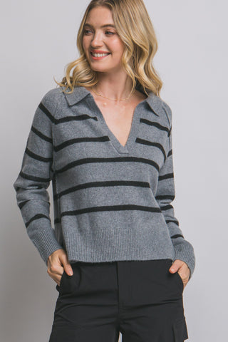 Harriet Striped Polo Sweater