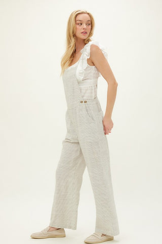 Pinstripe Flowy Overalls