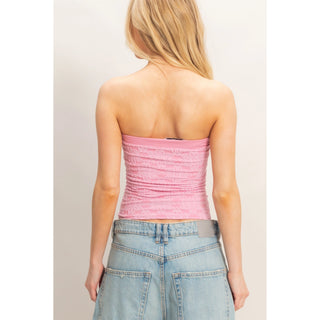 Strapless Jacquard Top