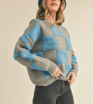 Textured Check Sweater