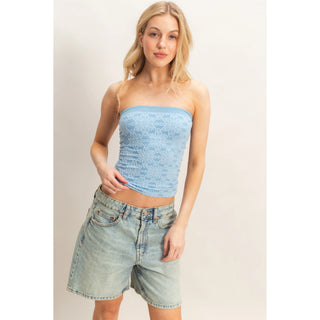 Strapless Jacquard Top