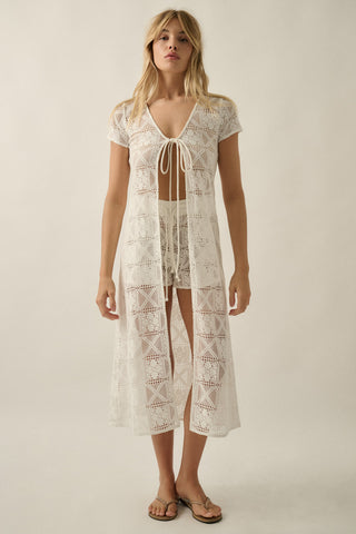 Elle Tie-Front Duster Cardigan