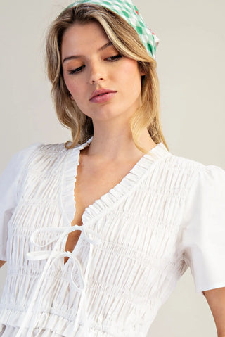 Gwen Smocked Peplum Top