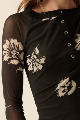 Kaya Floral Mesh Top