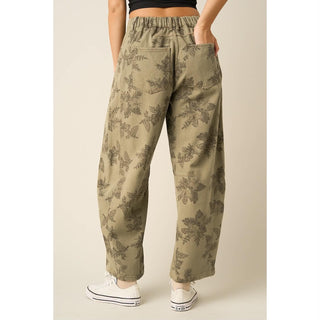 Mindy Floral Barrel Pants