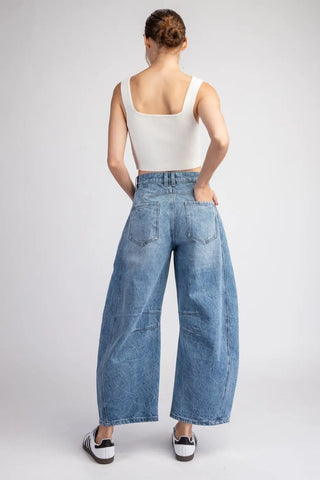 Julia Mineral Washed Barrel Jeans