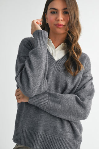 Abigail Oversized V-Neck Sweater
