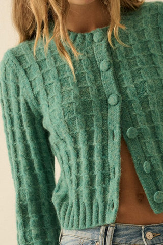 Simone Cable Knit Cardigan Sweater