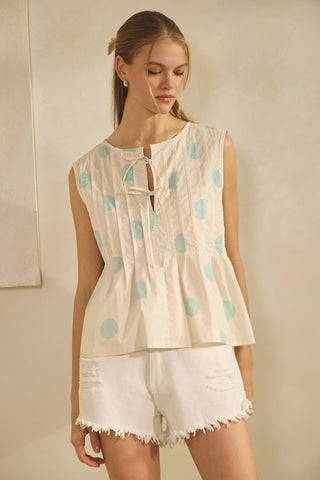 Grace Polka Dot Sleeveless Top