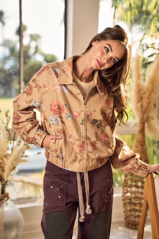 Romantic Floral Denim Jacket