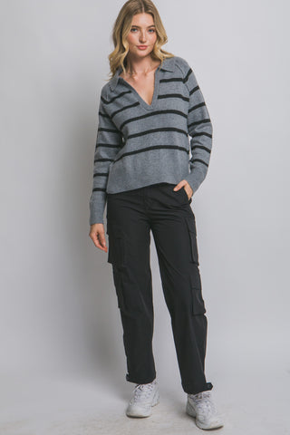 Harriet Striped Polo Sweater