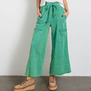 Mineral Washed Knit Wide Legs