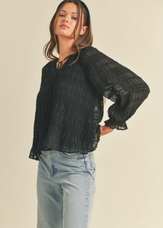 Babydoll Pleated Top