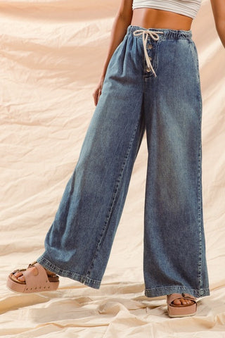 Scout Wide Leg Drawstring Denim