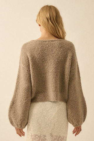 Etta Bubble Sleeve Sweater Mocha