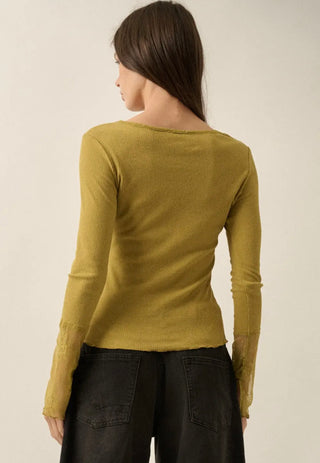 Noah Lace Cuffed Top