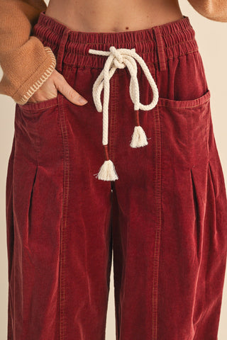 Bertha Corduroy Barrel Cut Pants