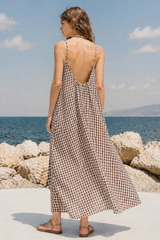Tiana Gingham Maxi Dress