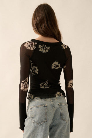Kaya Floral Mesh Top