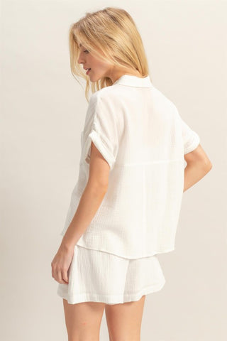 Liv Gauze Button Down Top