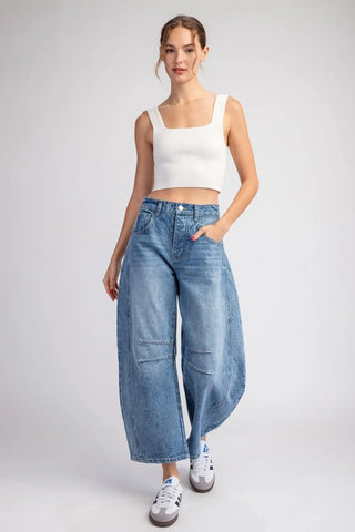 Julia Mineral Washed Barrel Jeans