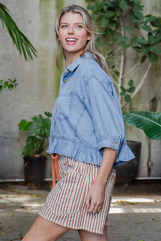 All About Ruffles Denim Top