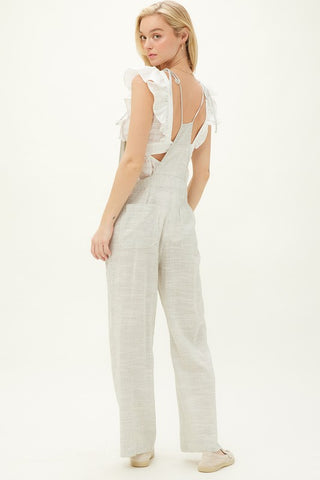 Pinstripe Flowy Overalls
