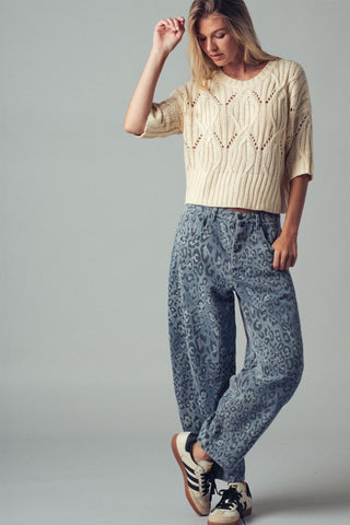 Blaze Blue Leopard Jeans