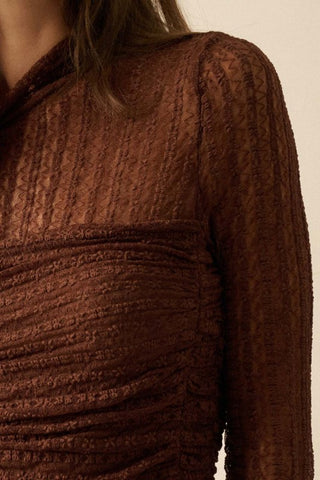 Rue Striped Floral Lace Chocolate Bodysuit