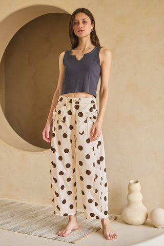 Erika Polka Dot Barrel Denim