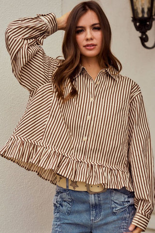 Cynthia Ruffled Hem Top