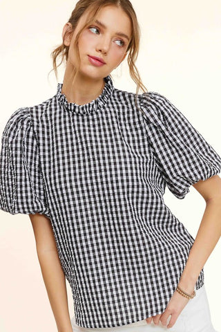 Alice Gingham Puff Sleeve Top
