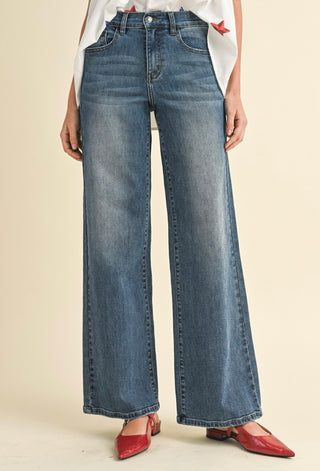 Annabelle High Rise Wide Leg Denim Jean