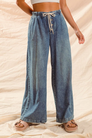 Scout Wide Leg Drawstring Denim