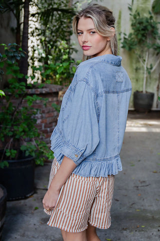 All About Ruffles Denim Top