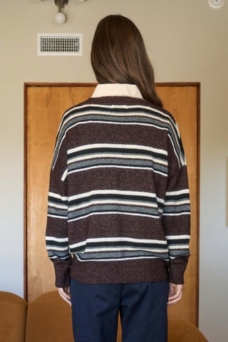 Monroe Striped Vneck Sweater
