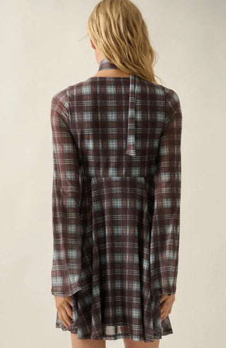 Jenna Plaid Mesh Dress