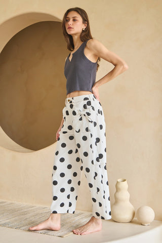 Erika Polka Dot Barrel Denim