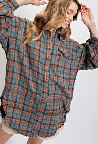 In The Fray Plaid Flannel Topk