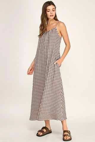 Tiana Gingham Maxi Dress