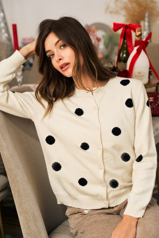Avenly Polka Dot Cardigan Sweater