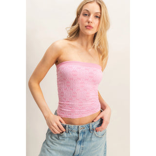 Strapless Jacquard Top