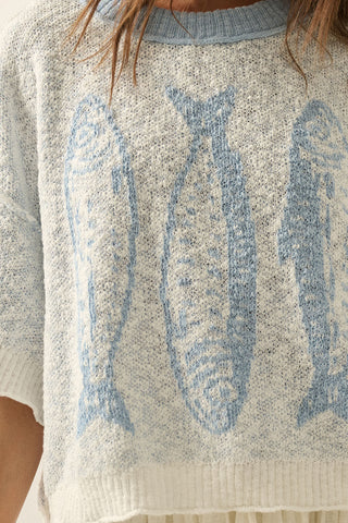 Three Fishes Sweater Top