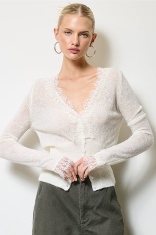 Erna Lace Trim Cardigan