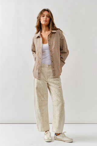 Dani Embroidered Barrel Jeans