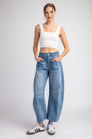 Julia Mineral Washed Barrel Jeans