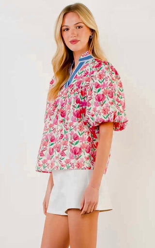 Delta Puff Sleeve Floral Top
